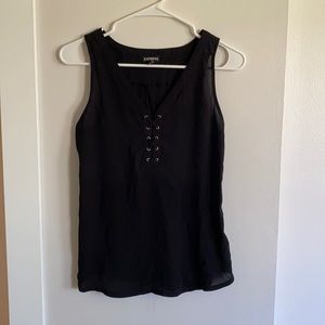 Black Lace Up Tank
